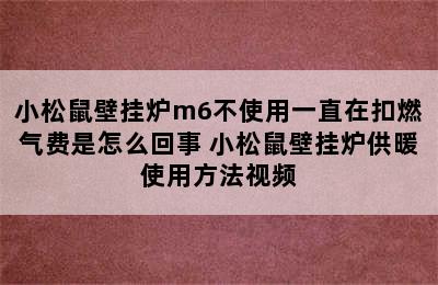 小松鼠壁挂炉m6不使用一直在扣燃气费是怎么回事 小松鼠壁挂炉供暖使用方法视频